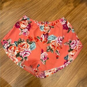 Papaya Coral Floral Women's Shorts